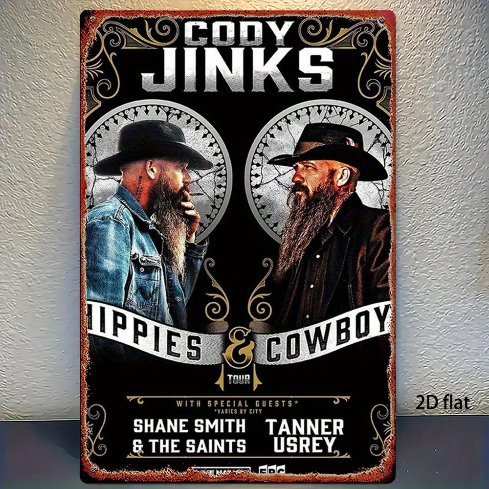 , Metal Sign, Country Music Theme: Cody Jinks and Shane Collaboration Poster, This stylish art wall decor is a humorous i