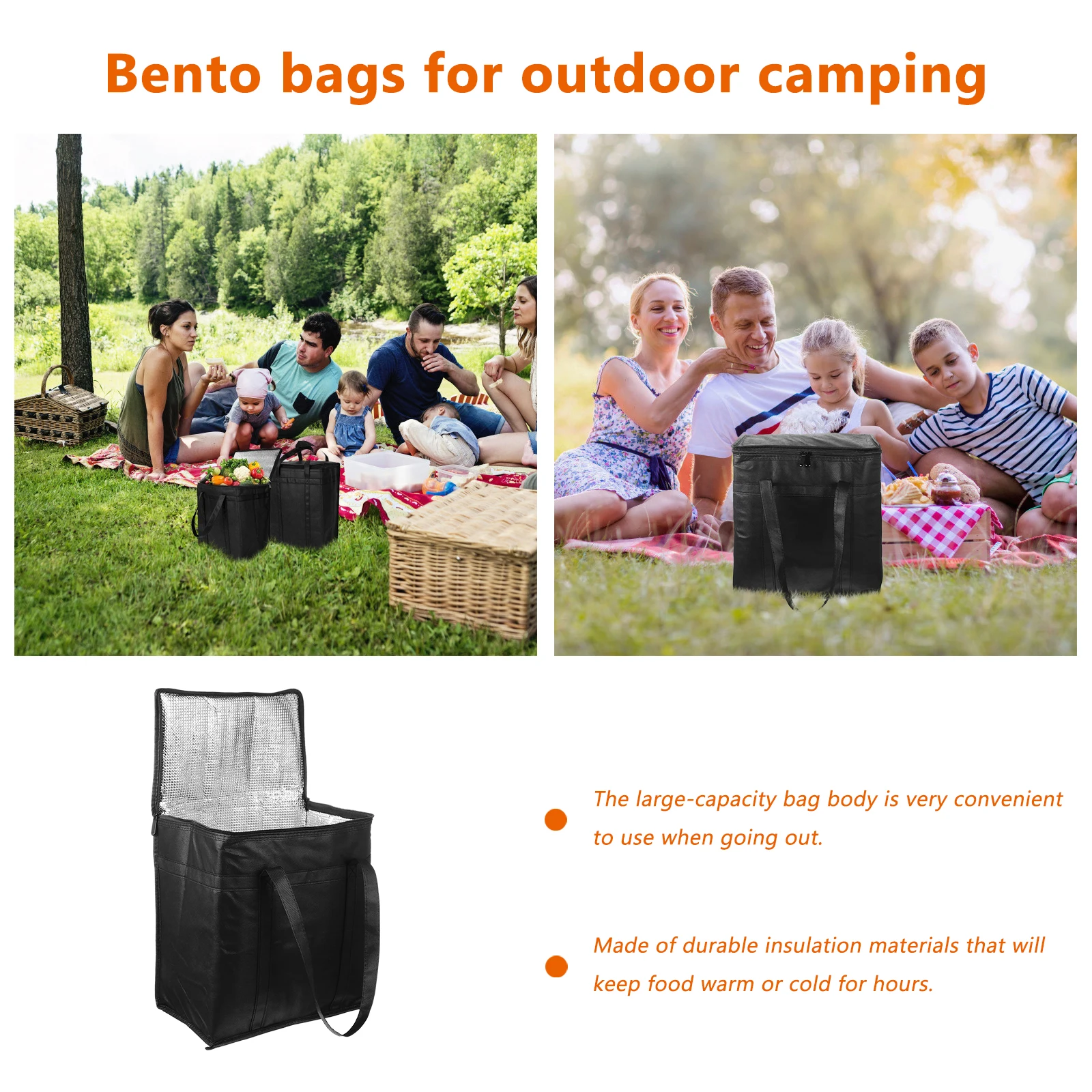 

High Quality Insulation Lunch Carry Bag With Smooth Zipper Closure Portable Lightweight Food Preservation Picnic Lunch Bag