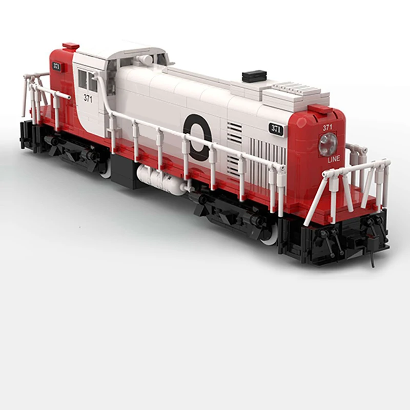 Model Mobil Kota MOC Batu Bata Bangunan Lokomotif Diesel RS-2 Kereta Api Teknologi Modular Hadiah Liburan Rakit Mainan Anak Setelan