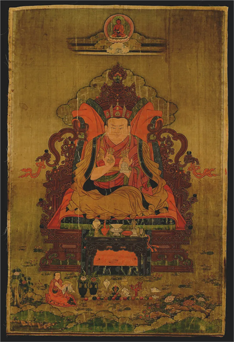 

Tenth Shamarpa,Mipam Chodrup Gyatso Thangka,Gandhanra Tibetan Buddhist Thangka Art,Giclee Printed and Hand Framed,47" × 32"