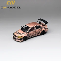 CM Model 1/64 Model Car Lancer EVO IX Bronze JDM Diecast Supercar Racing Car Gift for Collection With Display Case