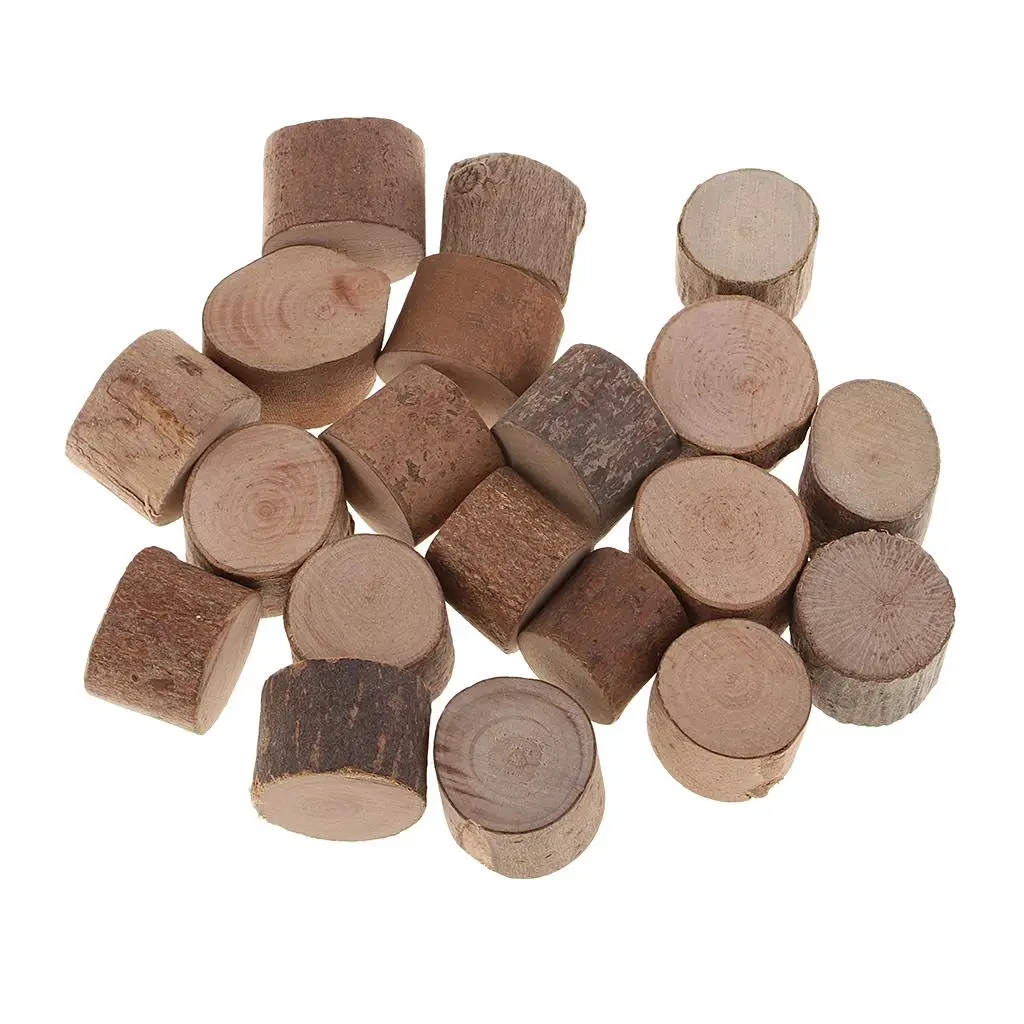 30Pcs Mixed Natural Wooden Blocks Craft Wooden diy Handmade Wood Blocks