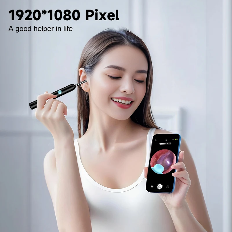 Visual Ear Cleaner Camera WIFI Ear Pick Waterproof 6LEDs Ear Sticks HD1080P 4.2MM Digital Ear Wax Removal Tool Ear Spoon Case