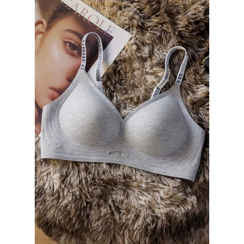 Sujetador Sensual con Tirantes y Letras, Push Up, para Pecho Pequeño, Levanta y Sostiene, Anti-Caída, Cómodo, Lencería para Mujer