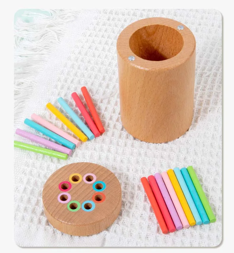 Holz Passende Spielzeuge Montessori Farbe Passenden Sortierung Stick Balance Spielzeug Feinmotorik Mathematik Lernen Pädagogisches Spielzeug Kinder – Detail 12