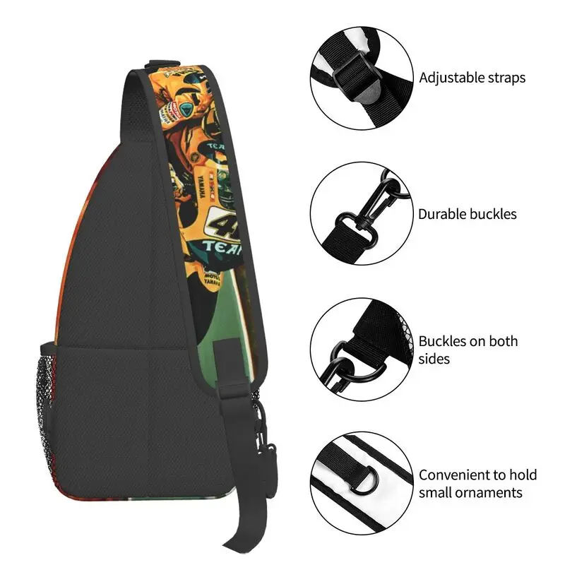 Mochila de carreras de motos personalizada para hombre, bolsos de hombro, cruzado, pecho, ciclismo, Camping, mochila de día