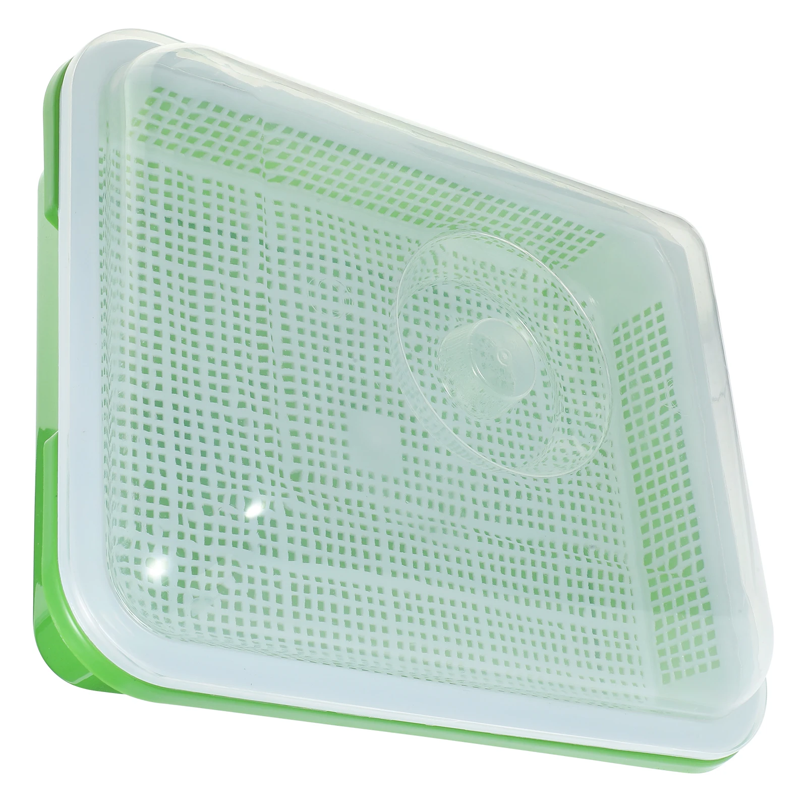 

Germination Hydroponic Grow Tray For Soilless Wheat Grass Radish Sprouting Plastic Nursery Garden Tray Lid