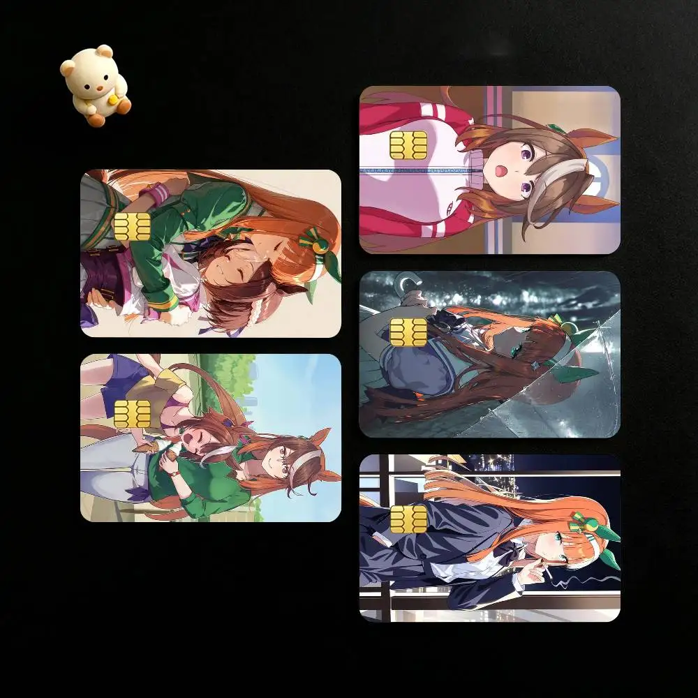 Silence Suzuka Tokai Teio Vodka Anime Credit Card HD Stickers Game Card Decal Small Chip Waterproof Sticker Gift