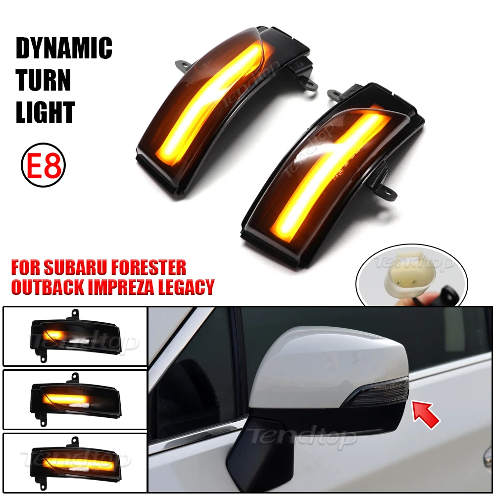 Dynamic  Amber Turn Signal Light Side Mirror Indicator Blinker Sequential Lamp For Subaru Forester 2014 -2018 Crosstrek Impreza