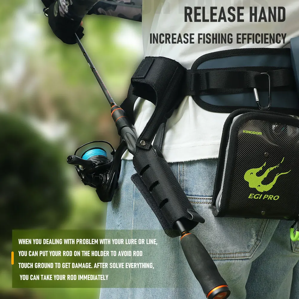 Kingdom Fishing Rod Holder Free Velcro Design Nylon Portable Lightweight Pole Inserter Rod Holder Fishing Tackles Accessories - Image 3