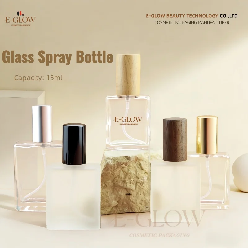 

【Логотип на заказ】100 шт. индивидуальный флакон для духов из матового стекла 15 мл с черной/золотой/серебряной распылительной крышкой, оптовая продажа с фабрики