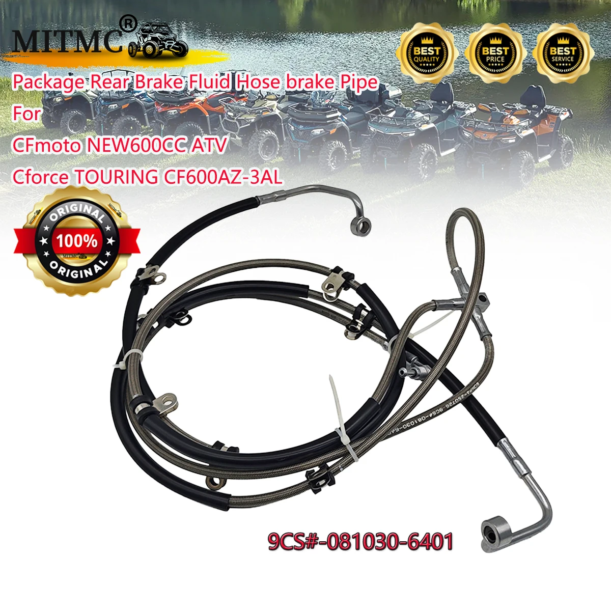 

Оригинальный посылка, задний тормозной шланг, тормозная трубка для CF 2023-2024 NEW600CC ATV Cforce TOURING CF600AZ-3AL9CS # -081030-6401