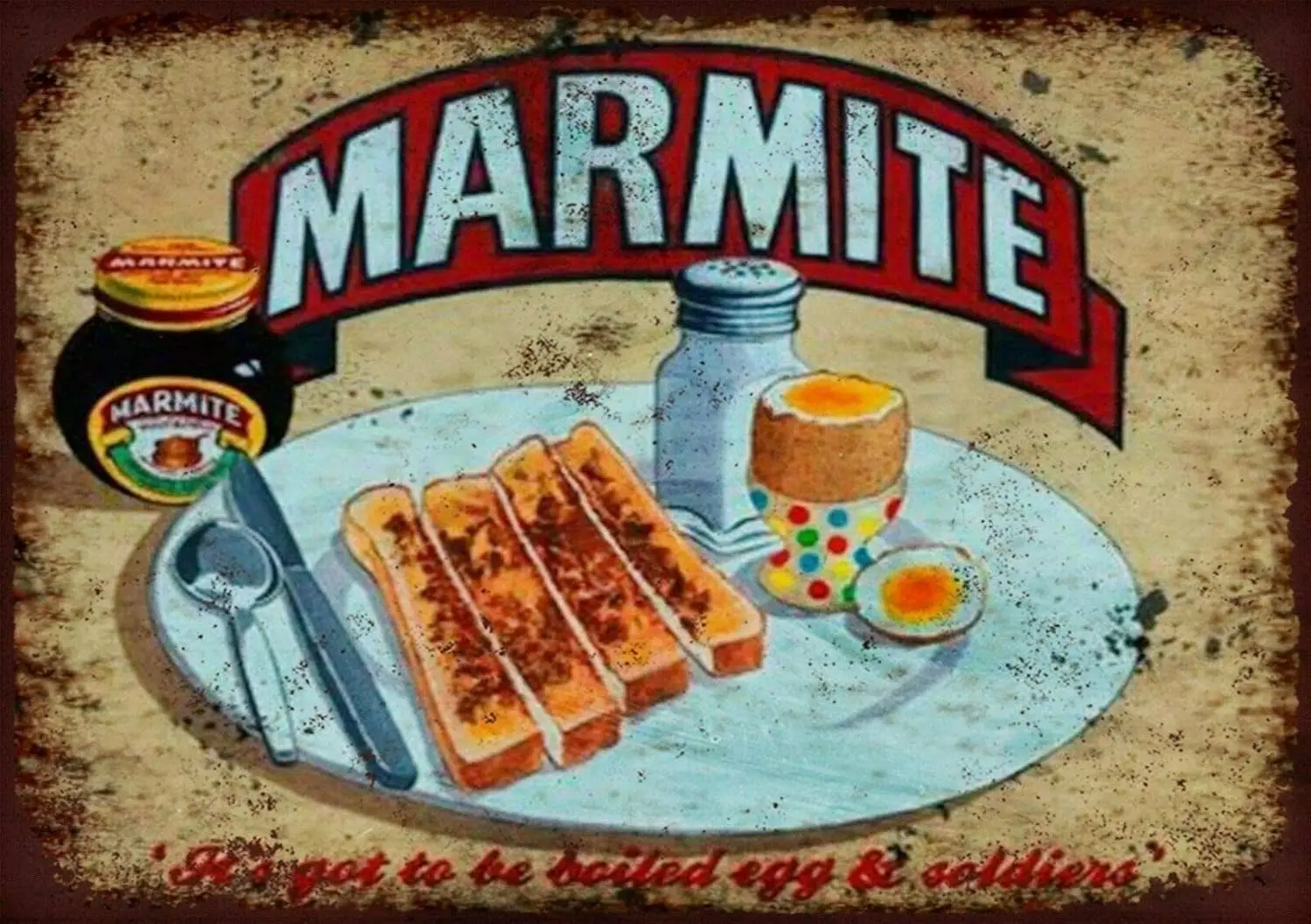 Letrero Metálico Decorativo para Pared Marmite