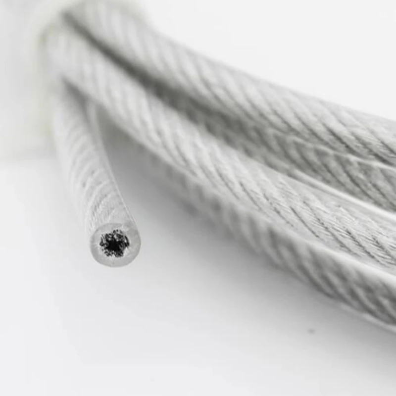 5/10/20 Meter Steel PVC Coated Flexible Wire Rope Soft Cable Transparent Stainless Steel Clothesline Diameter 0.4mm-6mm