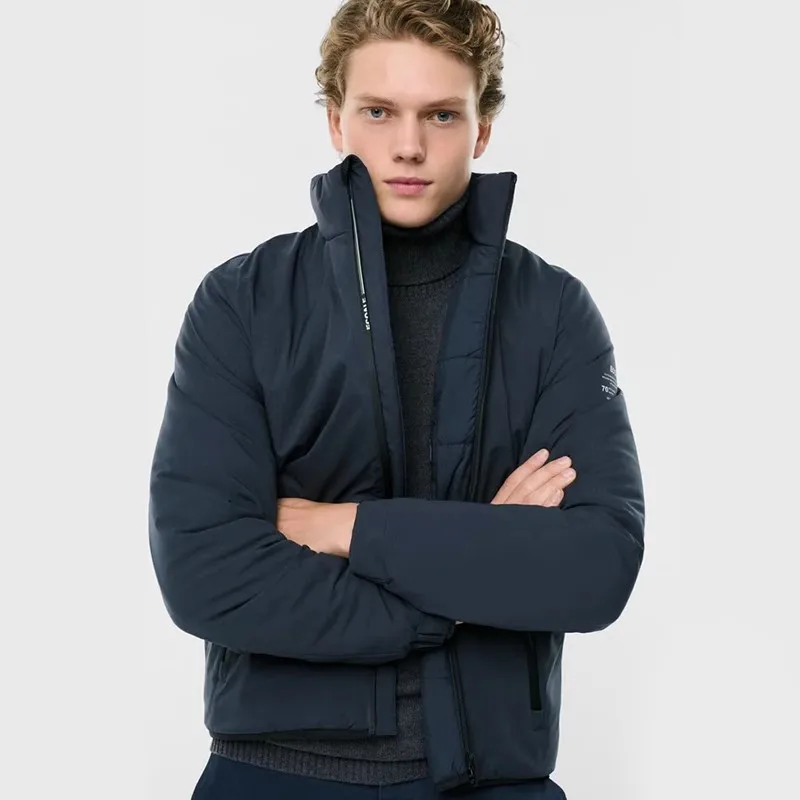 

Мужская модная повседневная хлопковая куртка премиум-класса: теплая, экологичная, утолщенная, с воротником-стойкой, осенне-зимняя