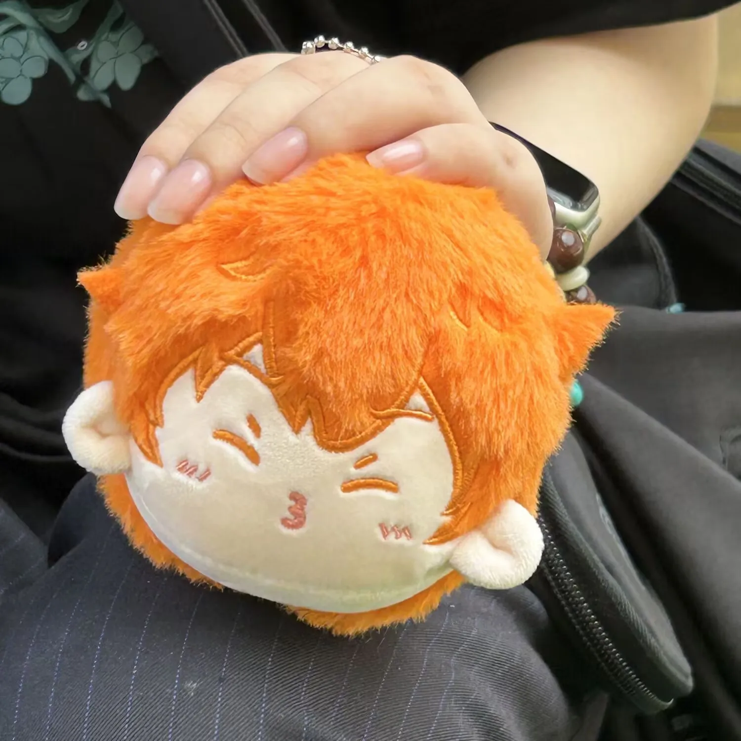 Anime Haikyuu!! Kei Tsukishima Shoyo Hinata Cosplay decorate Cotton gift keychain 10cm big headed Plush doll Backpack Pendant