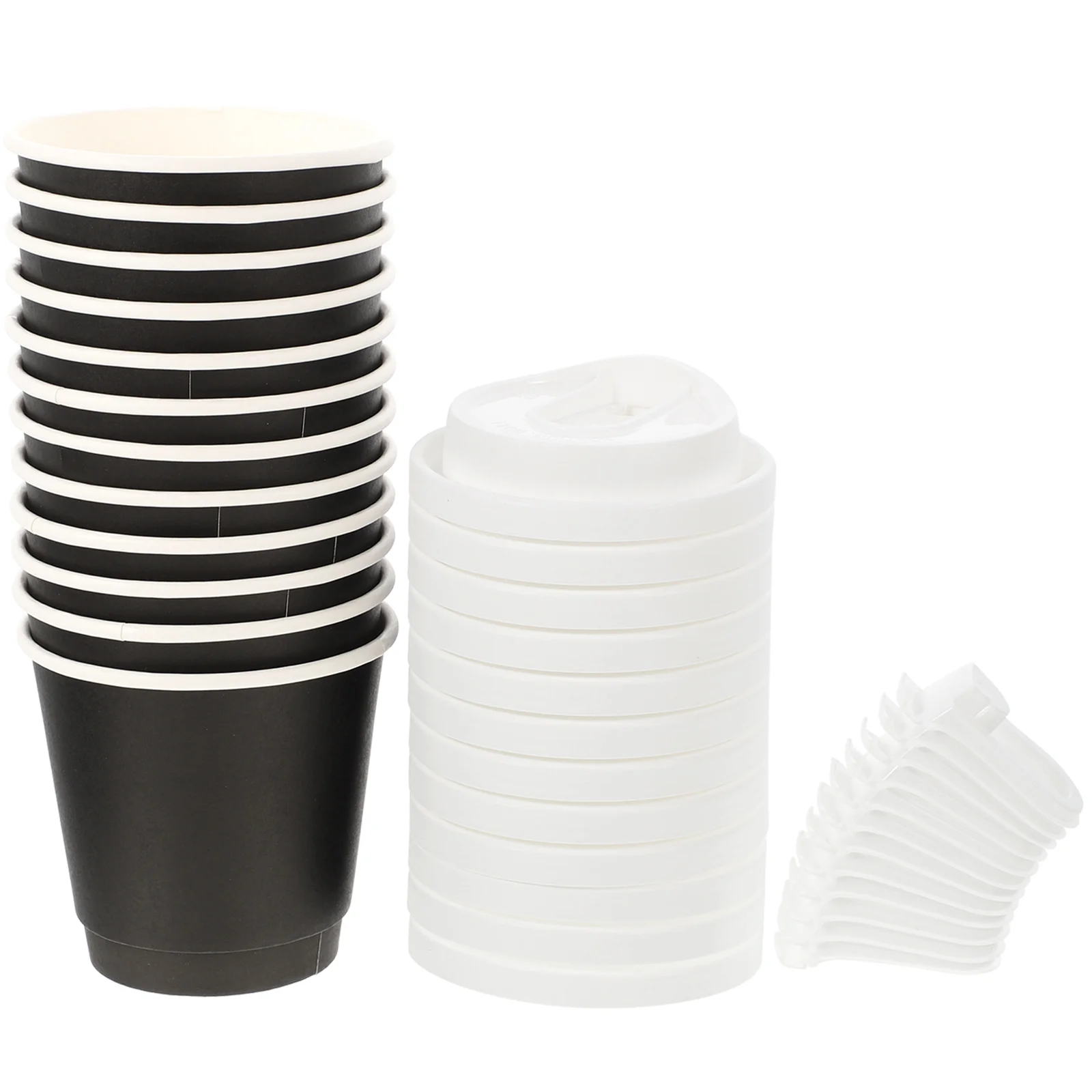 

25 Sets Anti-scalding Paper Cup Hot Cups with Lid Bulk Coffee Disposable Lids Drinking