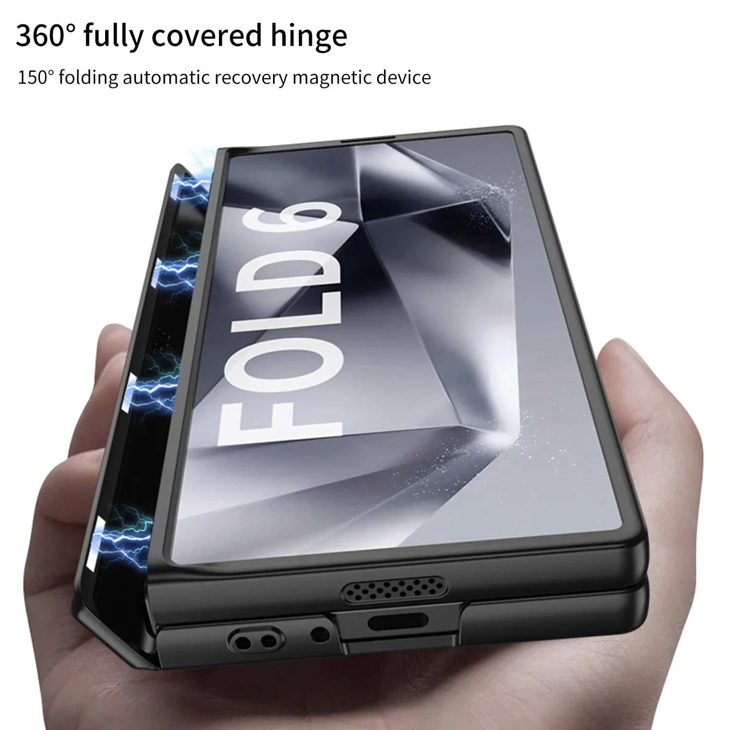 GKK Magnetic Hinge Armor Holder Case For Samsung Galaxy Z Fold 7 6 5 4 3 Stand Matte Hard PC Cover For Samsung Z Fold 6 5 Case
