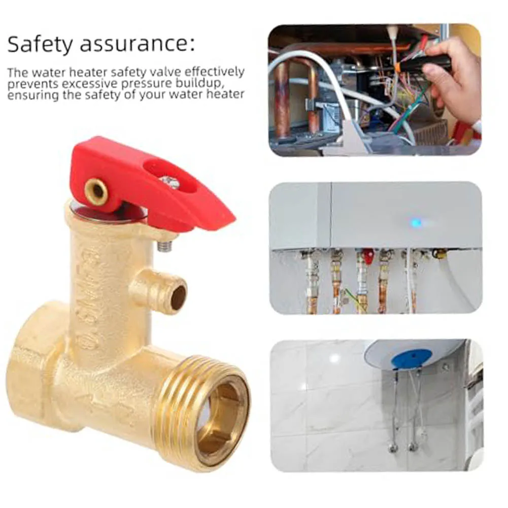 Durable-Brass Safety Valve For Haier & For Midea Electric Water Heaters Adjustable Pressure Relief Valve High-Quality Tool