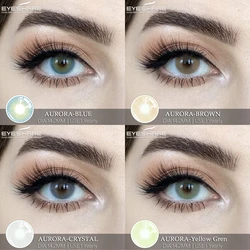 EYESHARE 1 Pair Color Lens AURORA Color Contact Lenses Beautiful Pupil Makeup Blue Contact Lens Yearly Use Gray Contacts Lenses