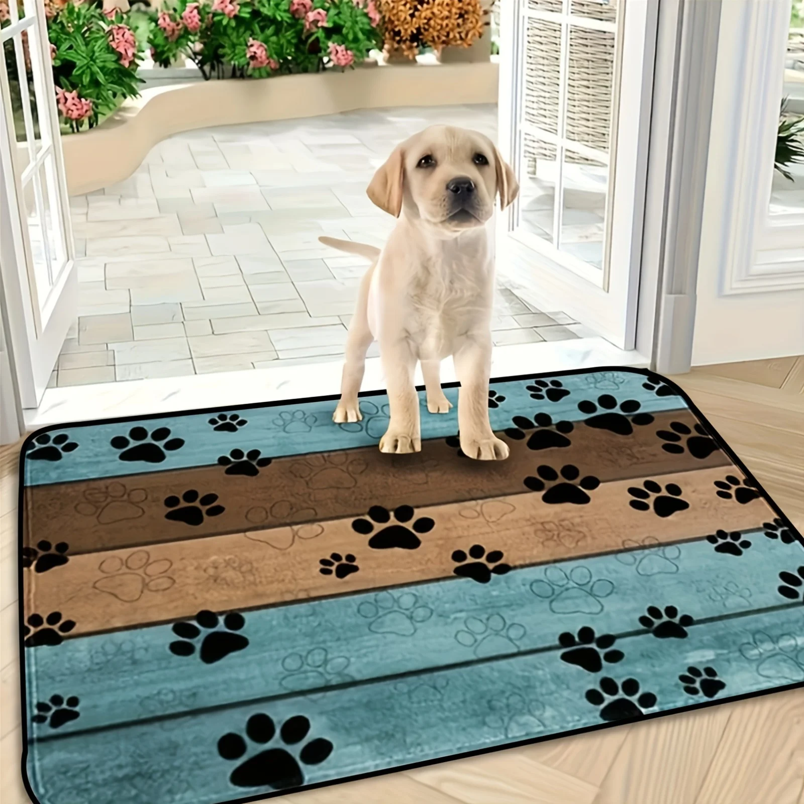 

Dog Paw Prints Doormat Dog Mud Mat For Muddy Paws Absorbs Moisture And Dirt Absorbent Non-Slip Mat Quick Dry Indoor Door Mat