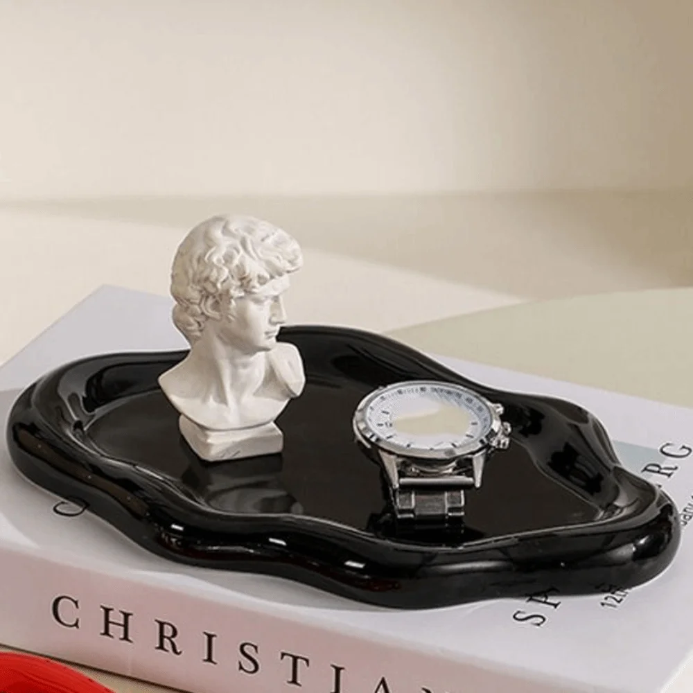 ترتيب العطور علبة مجوهرات سحابة السيراميك تصفيح مجوهرات أنيقة عرض طبق أنيق حلية صينية مفتاح حامل