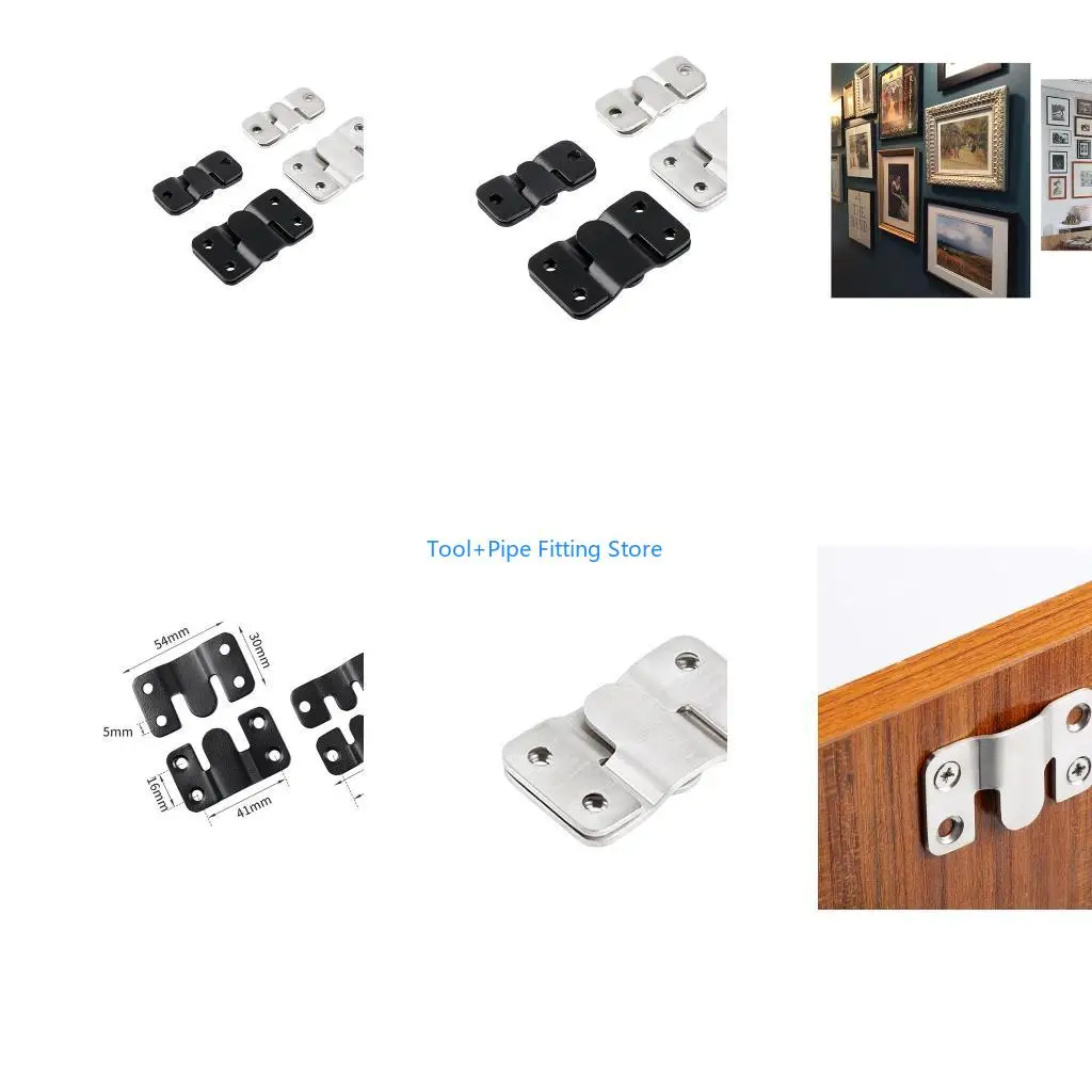 F92B Heavy Duty Flush Mount Brackets Picture Hangers Photo Frame Hook for Wall Hanging Art Paintings Photo