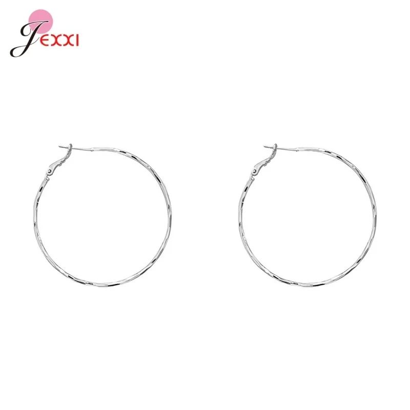 S925 Sterling Silver Metal Hoop Earrings 2025 New Style Oversized Fashionable Accessories Simple Circle Design Ear Jewelry