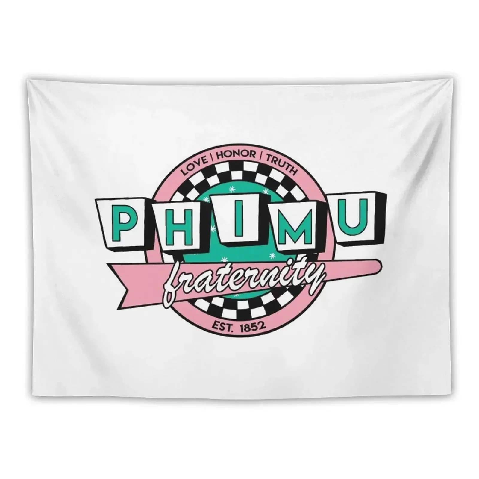 

Phi Mu Retro Tapestry Custom Aesthetic Decoration Tapestry
