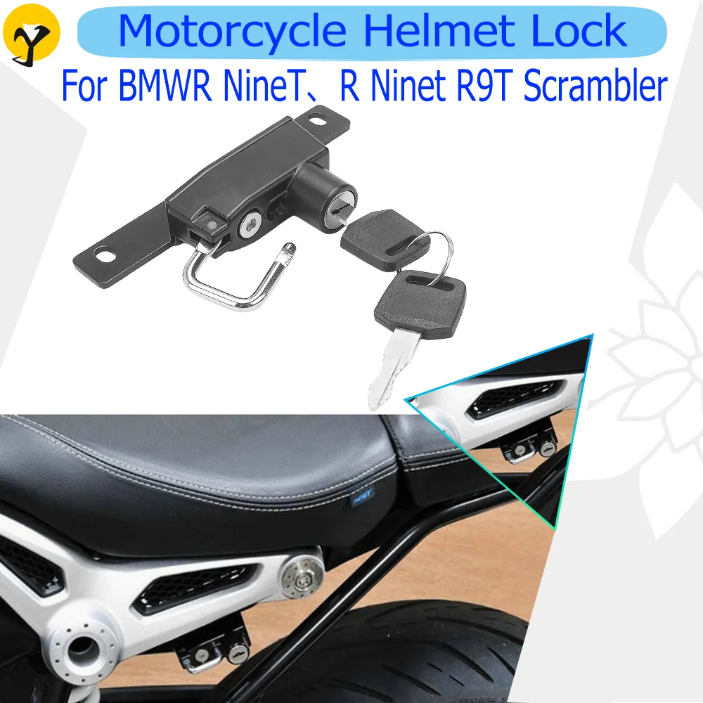 

Motorcycle Helmet Lock, Side Anti-theft Lock, Alloy Mounting Hook for BMW R Nine T R Ninet R9T Scrambler 2014-2020 2021 2022