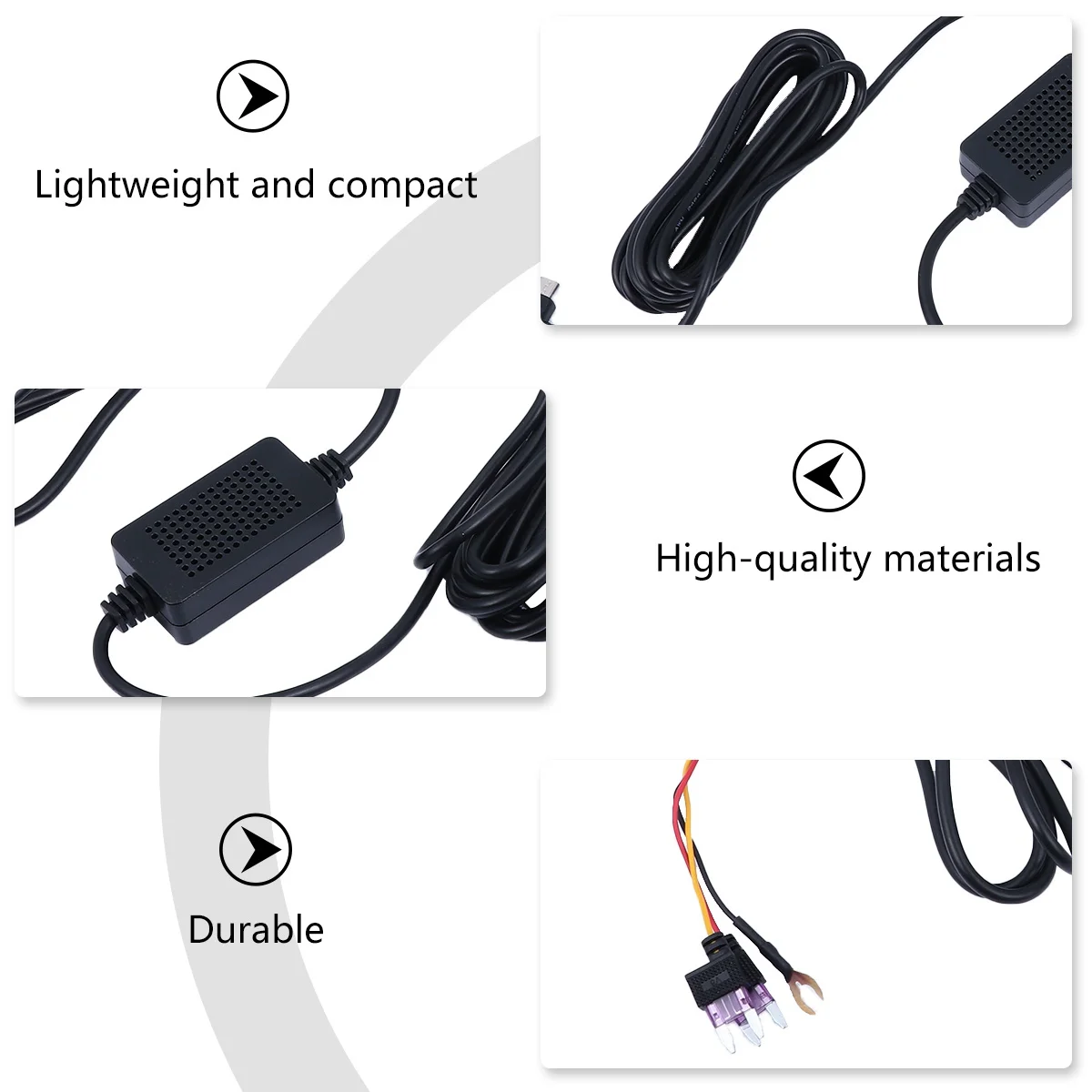 

Car Recorder Power Line Abs+Pc Material Dash Cam Connection Lead For Car Navigation Cable Installation Wire Dash Cam