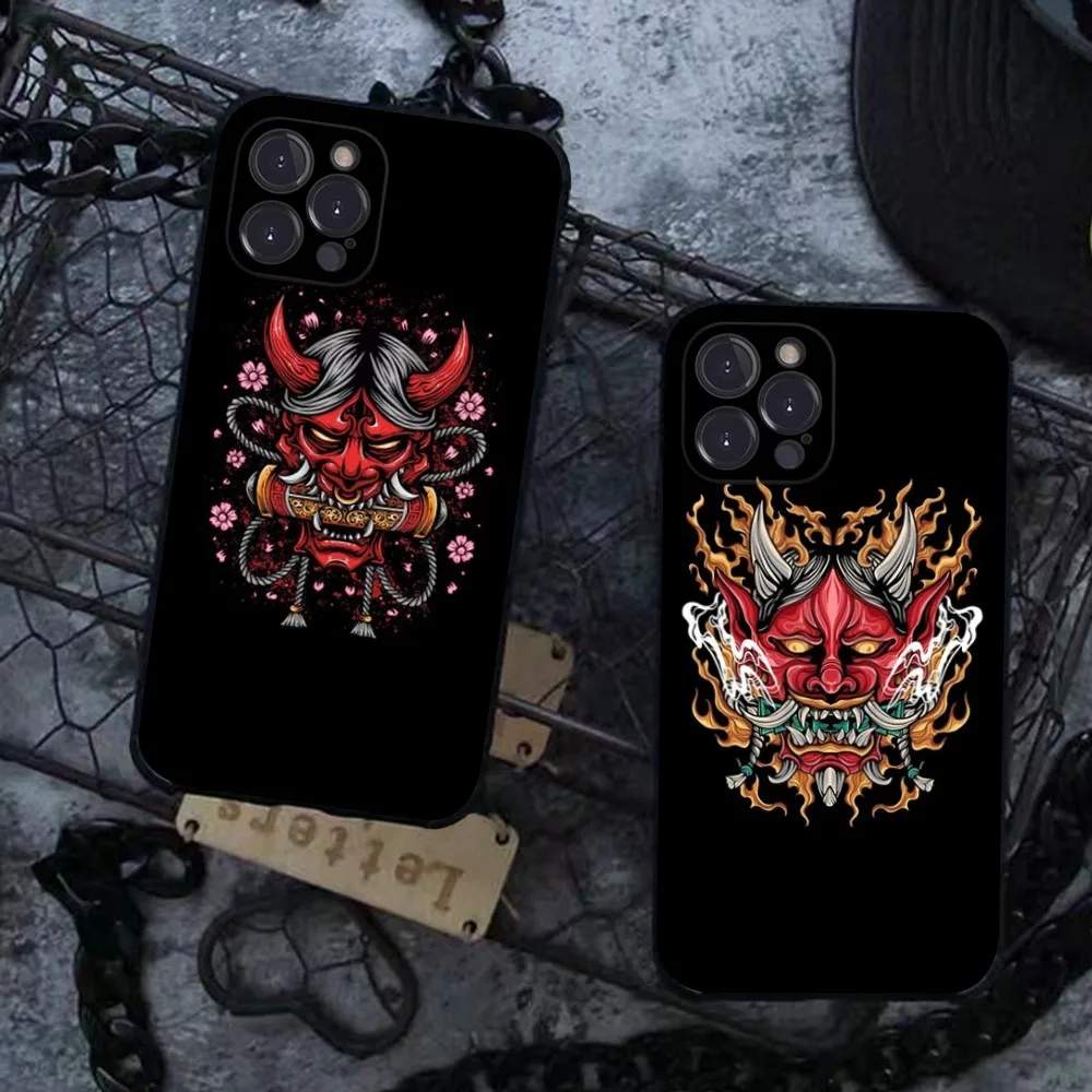 Japanese Oni Hannya Demon Mask Phone Case For IPhone 16 15 8 7 6 6S Plus X SE XR XS 14 11 12 13 Mini Pro Max Mobile Case