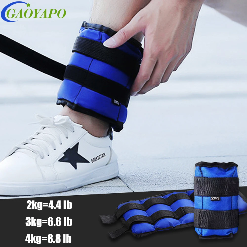 

1Pair Adjustable Wrist & Ankle Weights – 2kg/4.4LB, 3kg/6.6LB, 4kg/8.8LB - Premium Neoprene Leg Arm Weights for Running,Fitness