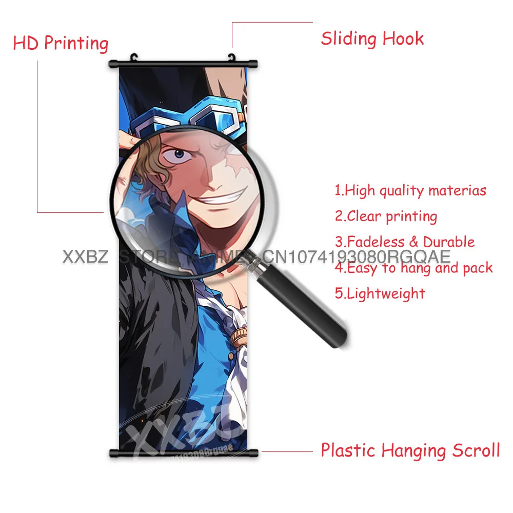 ONE PIECE Scrolls Pictures Roronoa Zoro Anime Poster Hancock Hanging Painting Nami Home Decor Monkey D. Luffy Wall Art Yamato
