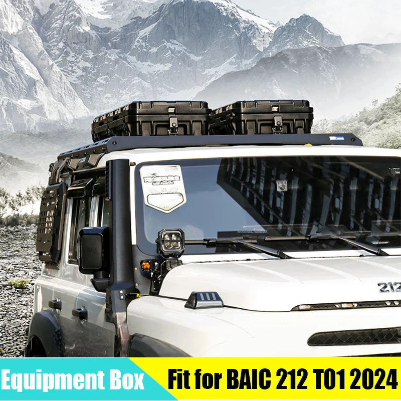 Car Roof Equipment Box Suitable for BAIC 212 T01 2024-2026 Modified Car Luggage Rack Quick Release Tactical Box Off-road Parts