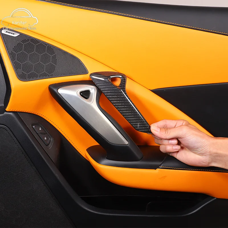 

For Chevrolet Corvette C7 2014-2019 Carbon Fiber Car Interior Door Electric Switch Button Frame Trim Stickers Auto Accessories