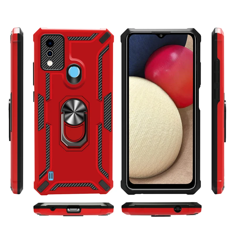 For ZTE Blade A51 2 In 1 Carbon Fiber Pattern Mobile Phone Case Armor Shockproof Anti-drop Protective Back Cover