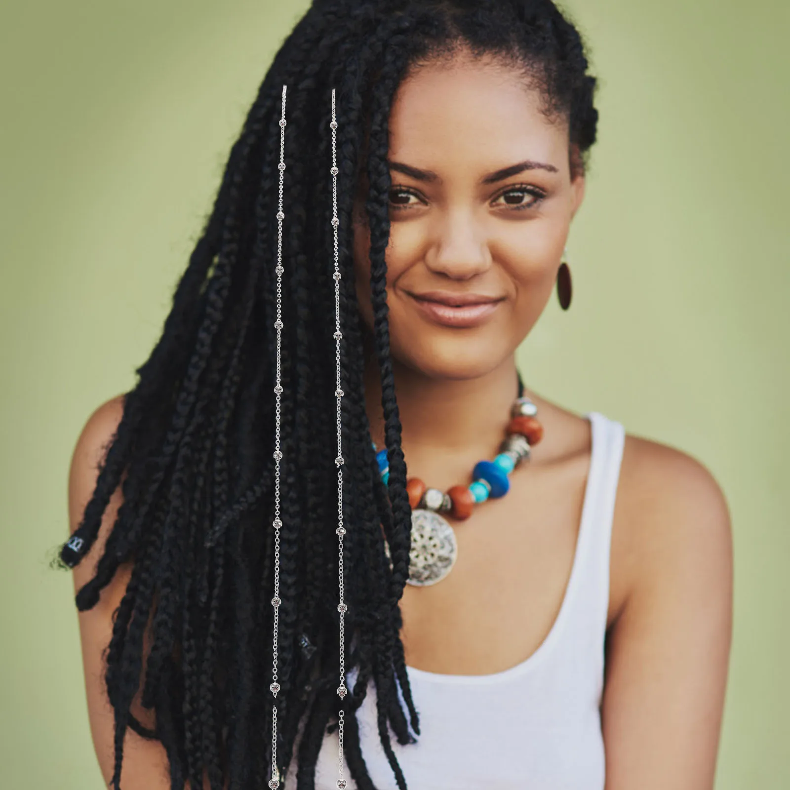 

2 Pcs Pearl Hair Accessories Chain Wedding Guest for Girls Braids Jewelry Metal Jewels Miss