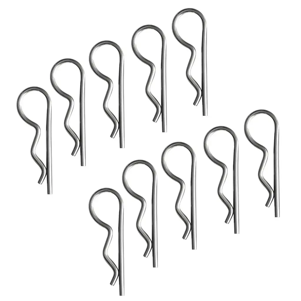 

10 Packs Stainless Steel Marine R Hitch Pin Retaining Clip Spring Cotter