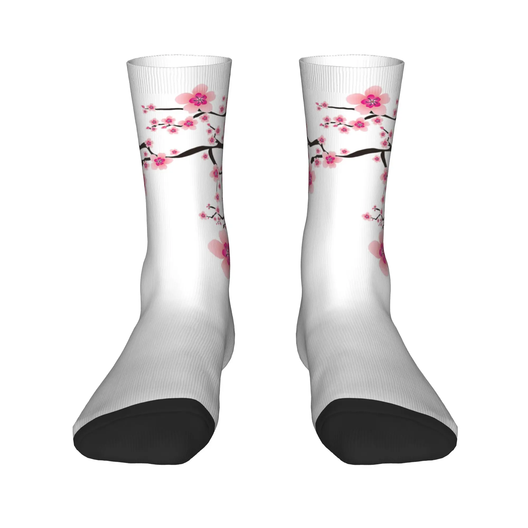 Blooming Sakura Japan Cherry Blossom Flower Delight Stockings  Socks Spring Anti Sweat Socks Couple Soft Breathable Socks