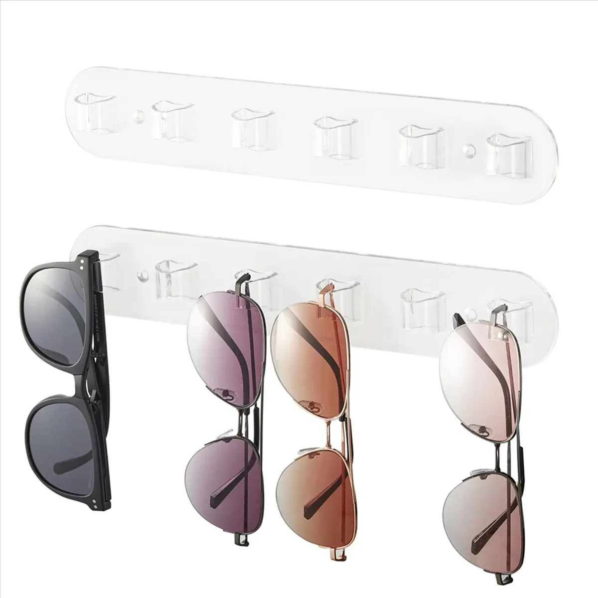 ABNH Wall Glasses Holder 2 Pack,Sunglass Organizer,Acrylic Sunglasses Display for Hanging Your Multiple Eyeglasses