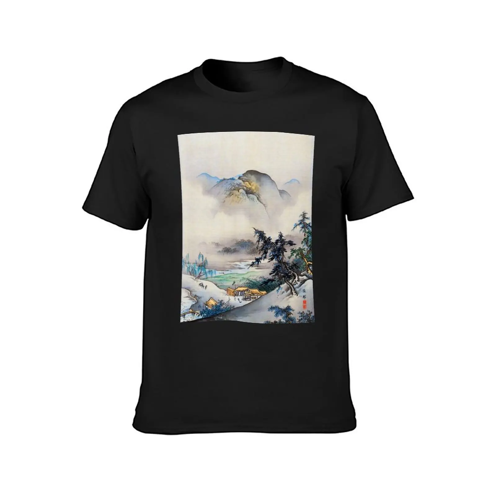 Landscape (Restored Japanese Artwork) T-Shirt aesthetic clothes sweat customizeds sports fans heavy weight t shirts for men