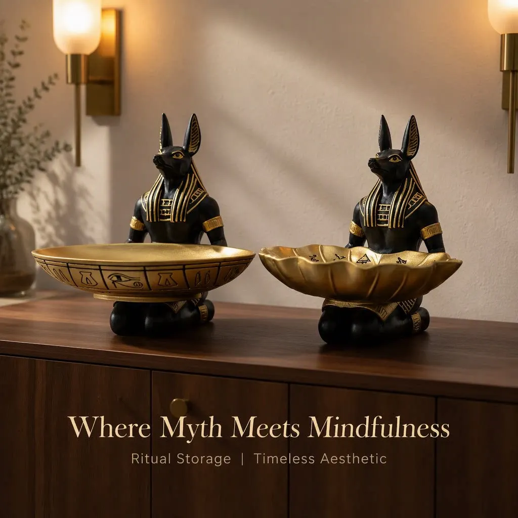 Egyptian Anubis Dog God Resin Ornament Light Luxury Home Living Room Desktop Storage Decoration Crafts