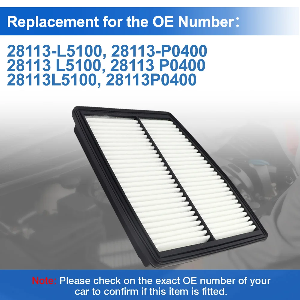 

28113-L5100 Engine Air Filter For Hyundai Santa Fe Sonata Hybrid Kia Sorento Hybrid 2022 2023 28113L5100 28113-P0400