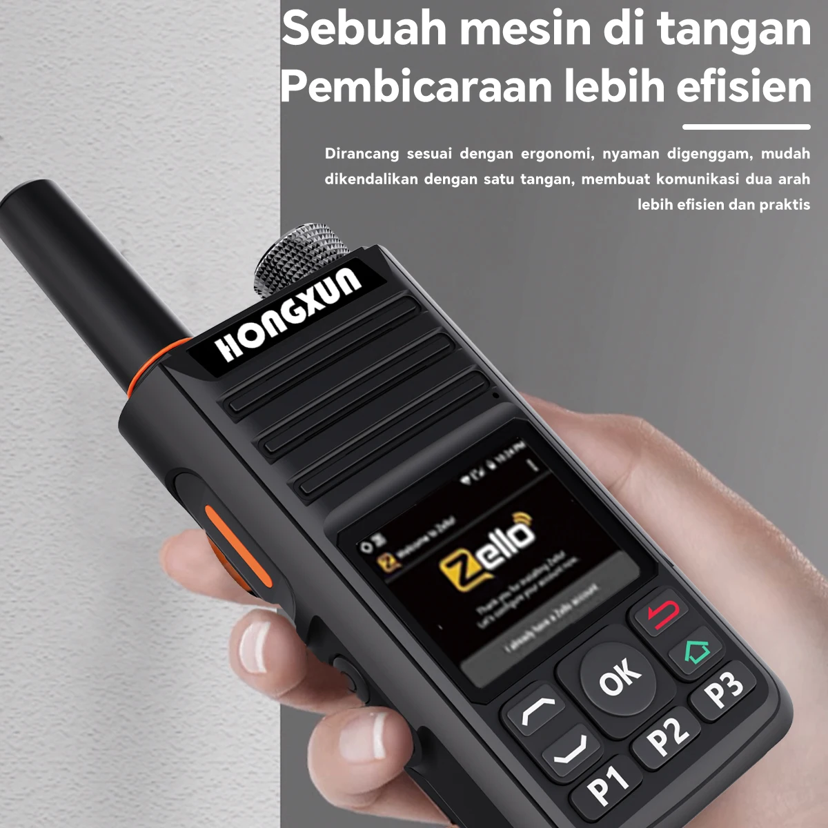 ZELLO Walkie Talkie HX-B7 4G POC 5000KM Bluetooth GPS SOS IPX68 LCD Screen Wireless Link Anti-Interference