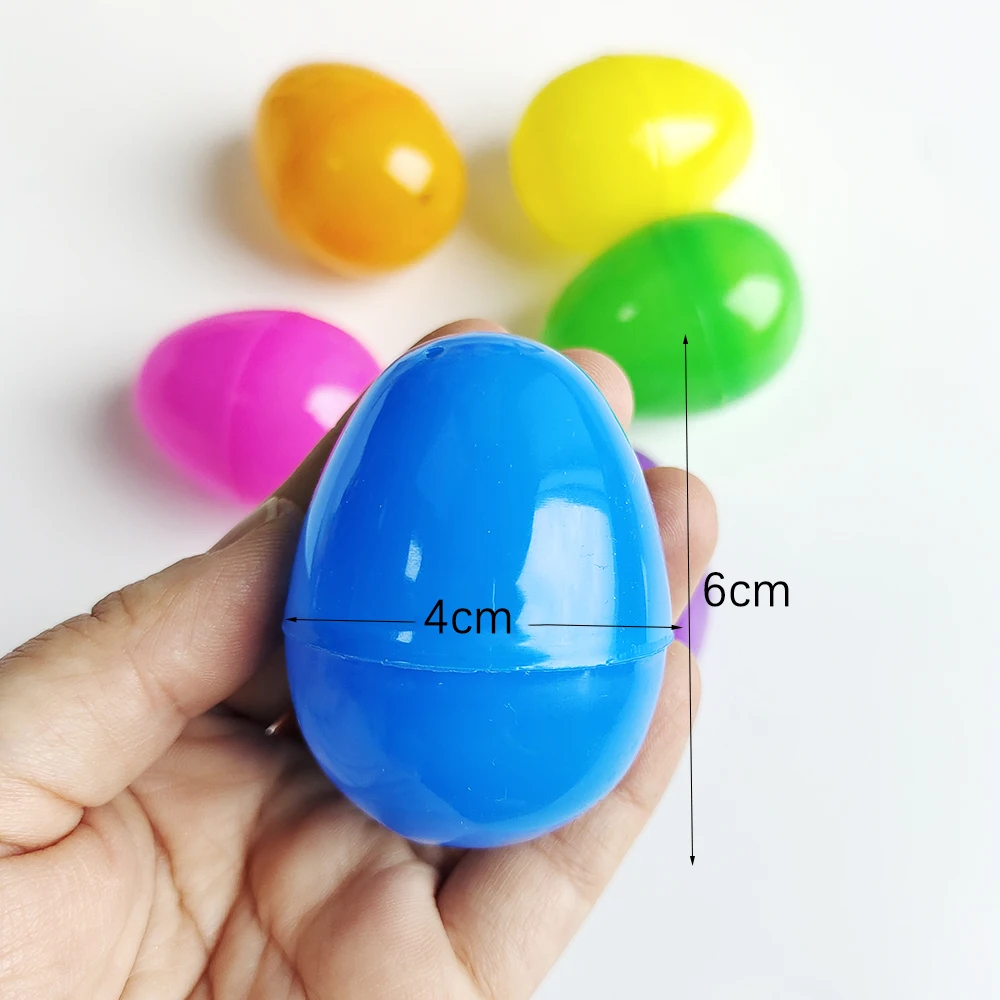 12/24/50Pcs Easter Fillable Eggs Colorful Plastic Candy Gift Opening Packing Box Happy Easter Party Home Decoration Kids Favors