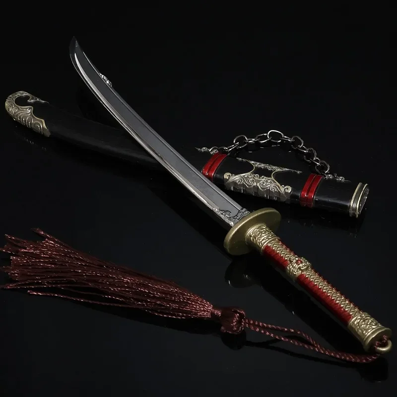 Red Flame Royal Guards Film and Television Peripherals 22cm Uncut Juguetes Crazy Blade Full Metal Replica Miniature Weapon Model