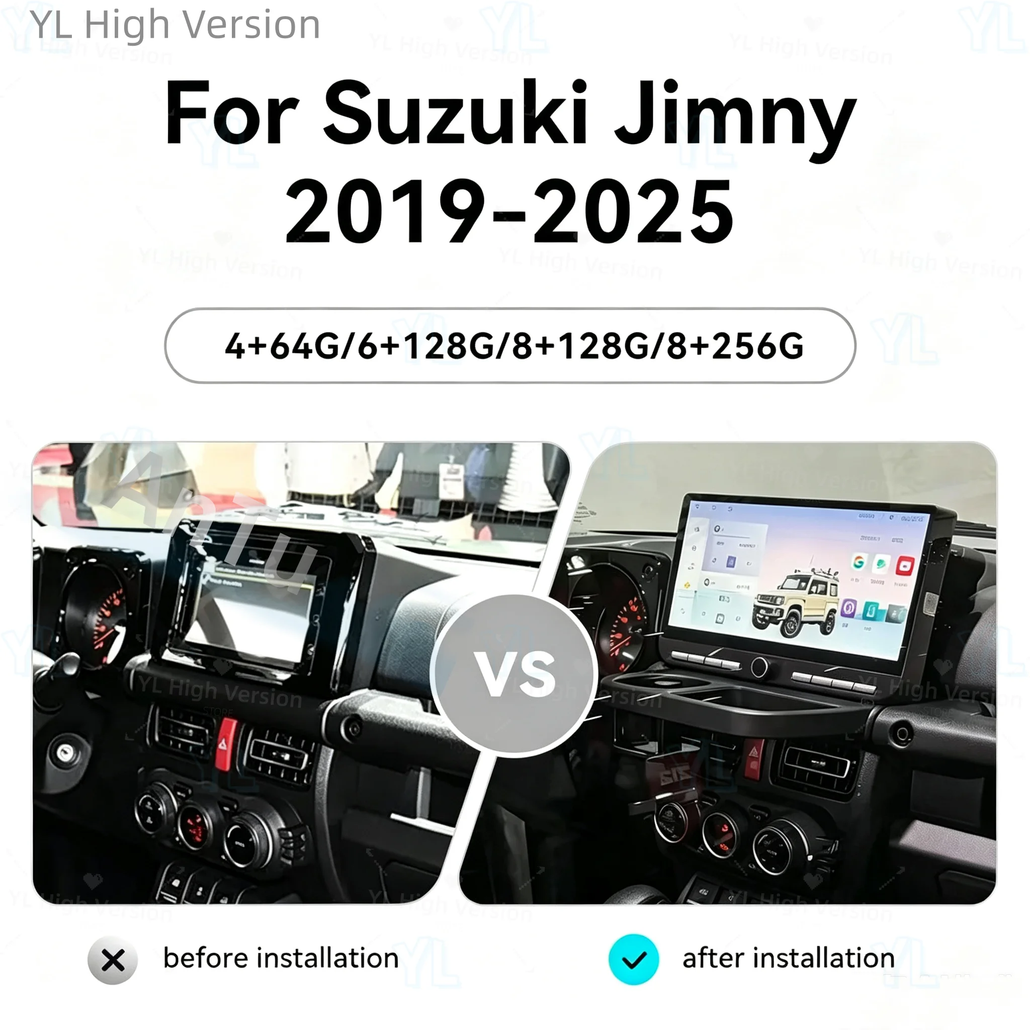 Carpaly Android 14 For Suzuki Jimny 2019-2025 Multimedia Car Radio Recorder DSP Touch Screen GPS Navi Head Unit Audio BT 5.0 DSP