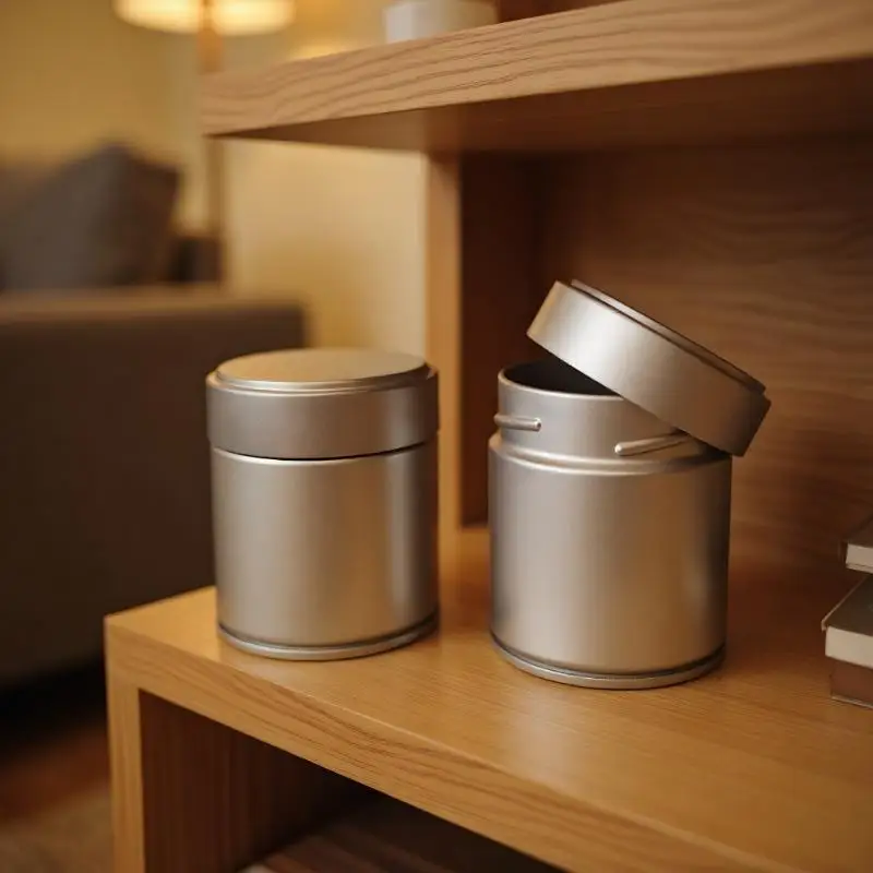 @*1 Pcs Portable Mini Matcha Powder Can Thick Tinplate Tea Sealed Jar Spice Storage Box Container Box Kitchen Gadgets Household
