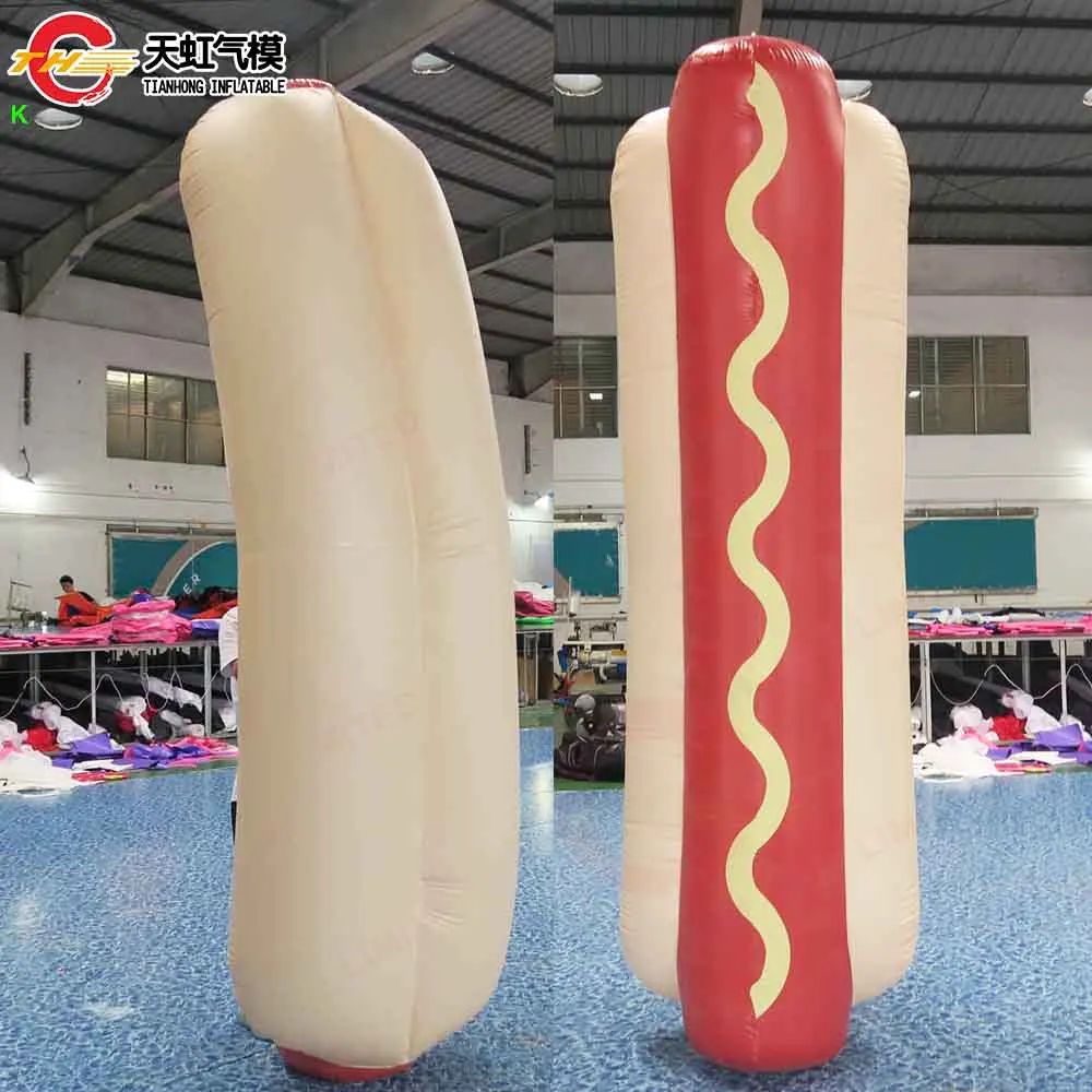 Fast Shipping Giant Inflatable Hot Dog Model Air Blow Up Hamburger Hot-Dog Replica Ground Balloon for Decoration